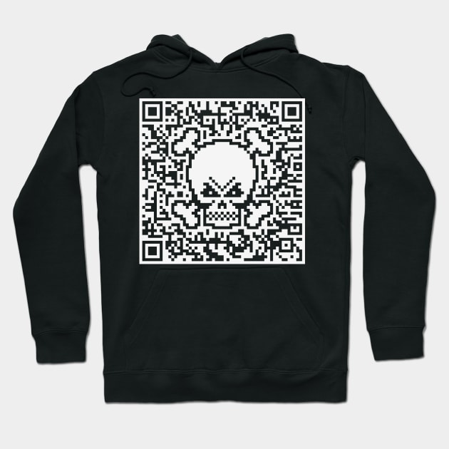 Skull And Crossbones (Quick Response Code / NEG) Hoodie by MrFaulbaum